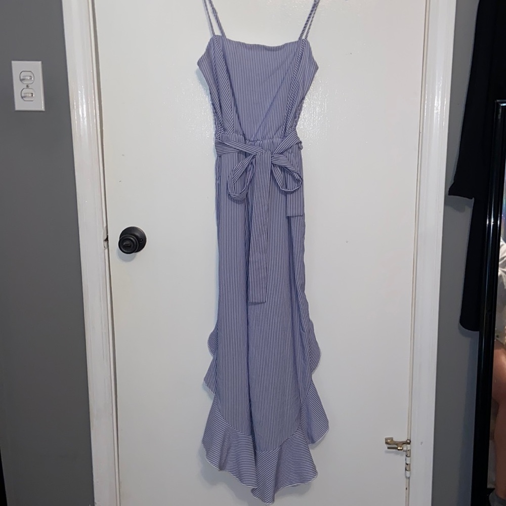 Blue & white striped pantsuit. Size: small